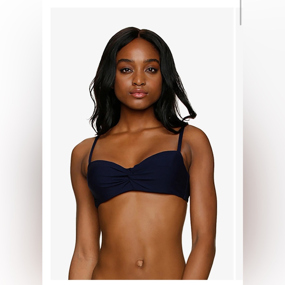 Helen Jon Twist Underwire Bra Bikini Top Black Size XL/16/D-DD Cup